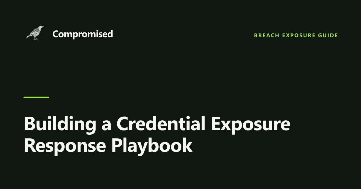 Building a Credential Exposure Response Playbook