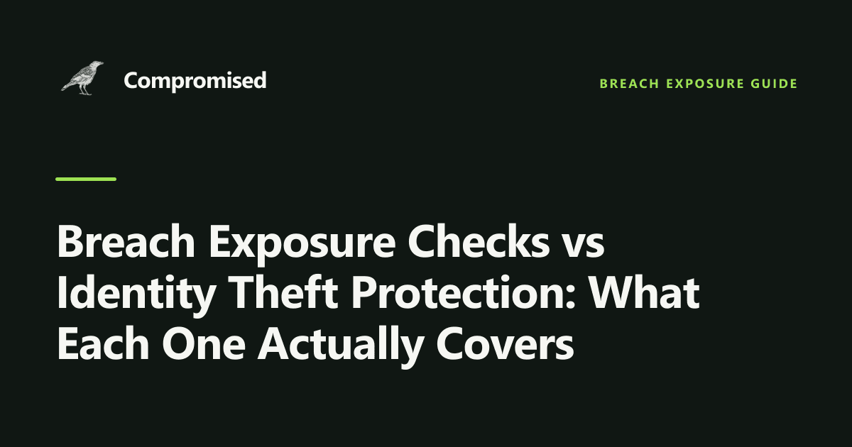 Breach Exposure Checks vs Identity Theft Protection: What Each One Actually Covers